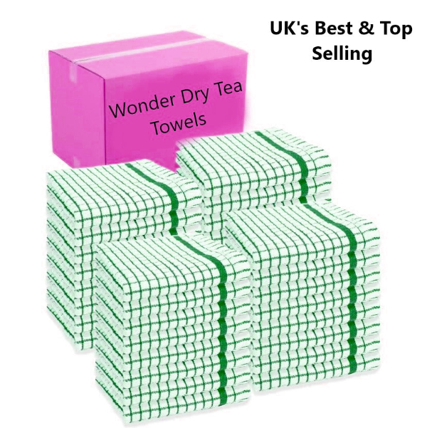 Box of 320 Luxury Wonder Dry Kitchen Cleaning Cloths Tea towels