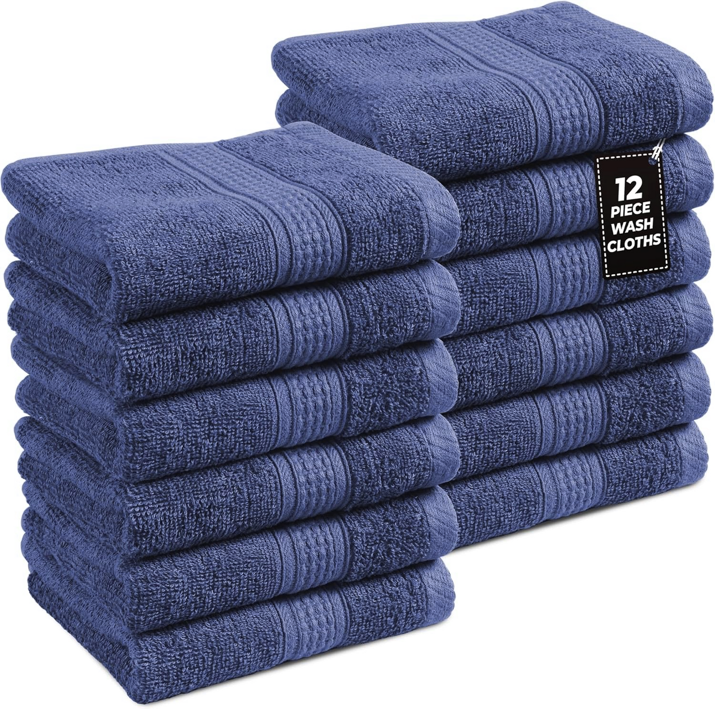 12x Face Cloths Flannels 100% Egyptian Cotton Washcloth Hotel Quality Towels Set Towelsworld