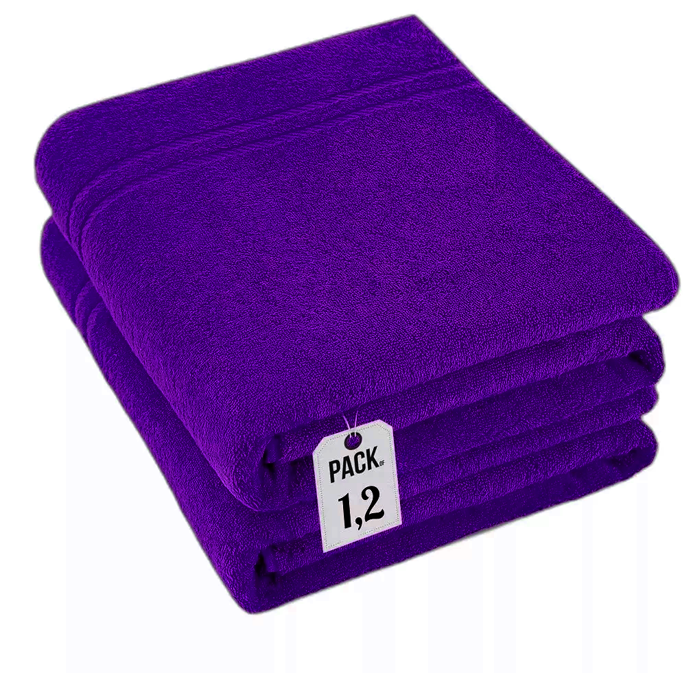 Pack of 2 Extra Large Super Jumbo Bath Sheets 100% Egyptian Cotton Super Soft Luxury Towel (100 x 200 cm)