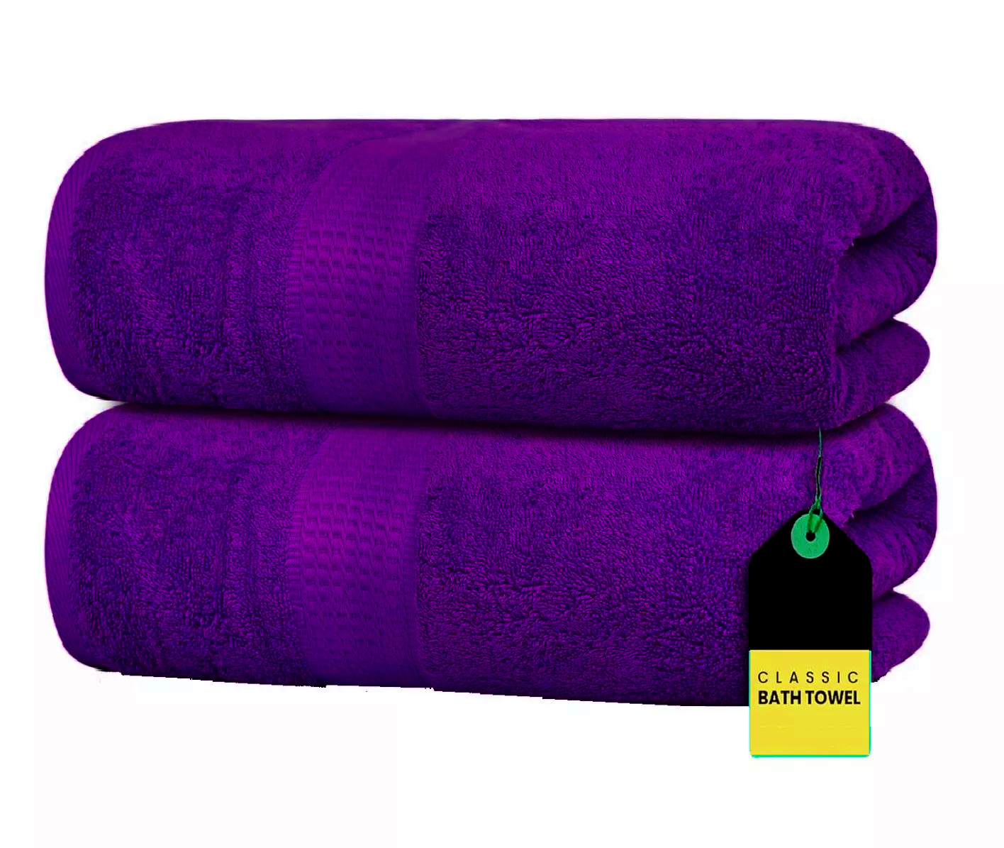 2 x Super Jumbo Luxury Bath Sheets 100% Egyptian Cotton Large Bath Sheet Towels 100 X 200 cm 600 GSM