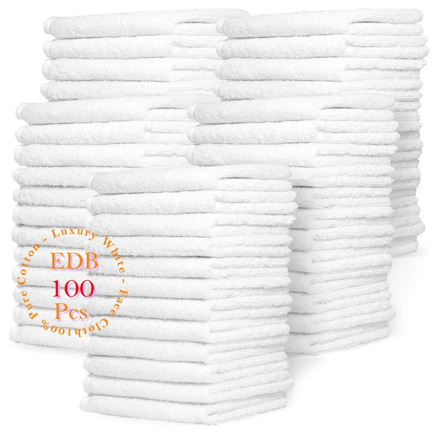 Pack of 6 Luxury White Face Cloth Towels 100% Egyptian Cotton Soft Flannel Wash Cloths Towel Towelsworld