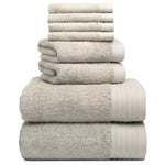 Luxury 100% Egyptian Cotton Towel 8 Piece Bale Set Face Hand Bath Towels 500 GSM Towelsworld