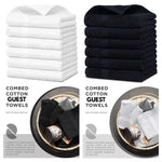 6 X Guest Towels 100% Egyptian Cotton 30x50cm Soft Fluffy Towel Quick Dry 600GSM