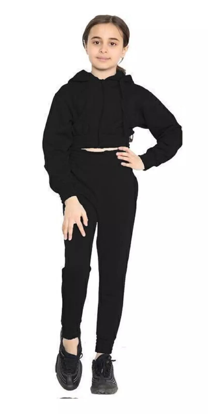 Girls fleece tracksuit hoodie and sweatpants set