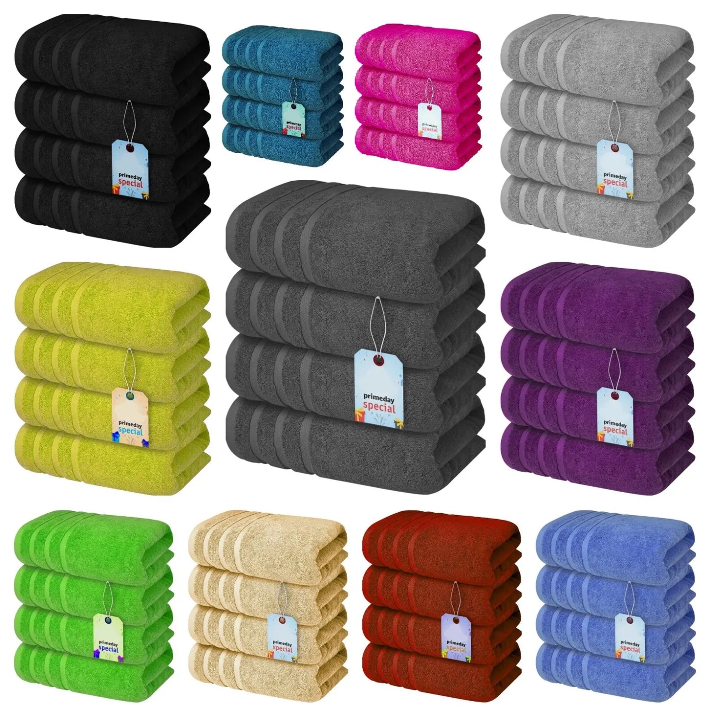 Value Pack: 2, 4, & 6 Jumbo Budget Egyptian Cotton Bath Sheets (75 x150 cm) Towelsworld