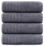 600-GSM Super Jumbo Cotton Bath Sheet in white folded on a bathroom shelf