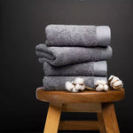 Egyptian Cotton Towels Set in Lemon and White Colors