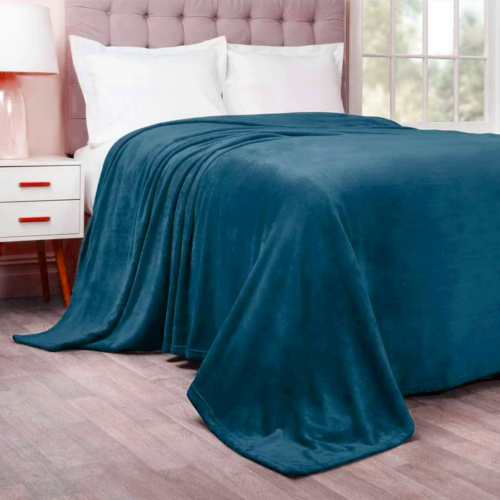 Large Fleece Blanket Sofa Throw Light Weight Faux Fur Mink Double & King UK Size Towelsworld