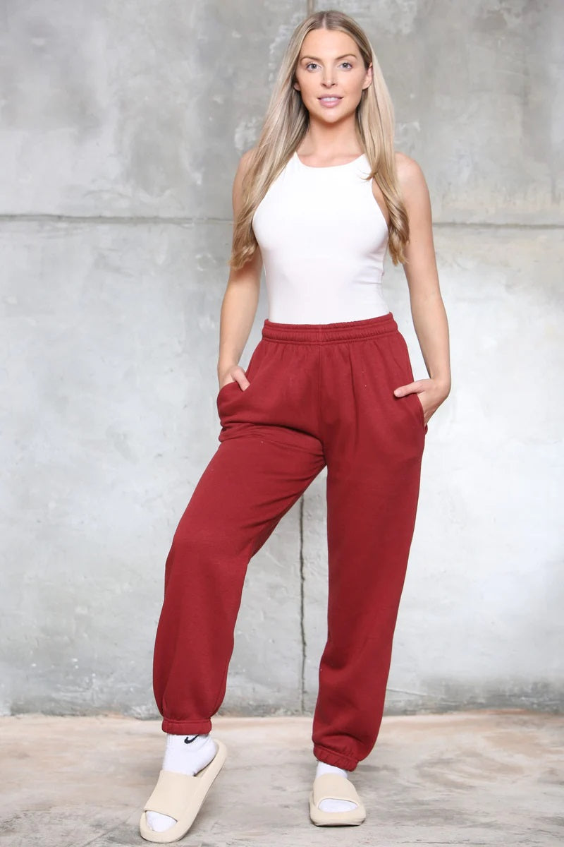 Warm fleece joggers for women