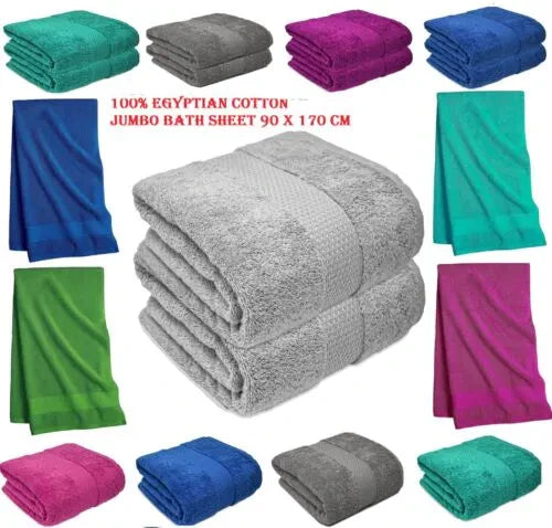 (90 x 170 cm) Luxury 100% Egyptian Cotton Bath Towel 600GSM – Extra Large Super Jumbo Bath Sheet