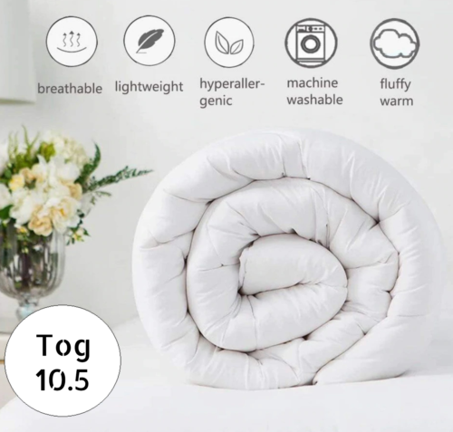 Easy Care Hypoallergenic 10.5 Tog High Quality Hollowfibre Soft Duvets - Towelsbay