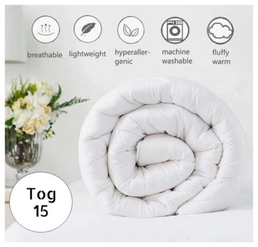 Luxury Hollowfibre Soft Fabric Duvet, duvet 15 tog king size - Towelsbay