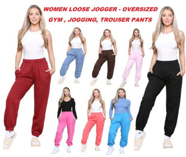 Stylish Women's Joggers - Tracksuit Bottoms & Over-Sized Fleece Trousers - Towelsbay