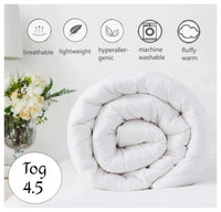 4.5 Tog Luxury High Quality Hollowfibre Soft Duvets - Towelsbay