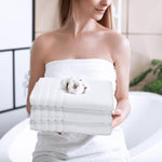 Luxurious Soft White Bath Towels Egyptian Cotton 600GSM Hotel Grade 70 X 130 cm - Towelsbay