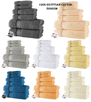 100% Egyptian Cotton Towel Set Super Soft 800GSM Face Hand Jumbo Bath Sheet Towel Towelsworld