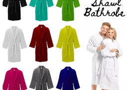 Unisex Shawl Bath Robe in 100% Egyptian Cotton Terry Towels: The Greatest Comfort