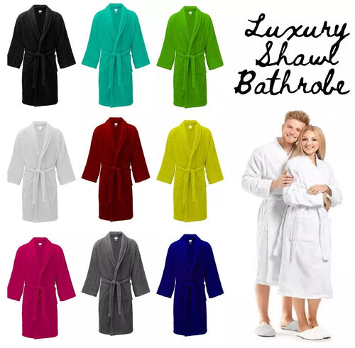 Unisex Shawl Bath Robe in 100% Egyptian Cotton Terry Towels: The Greatest Comfort - Towelsbay