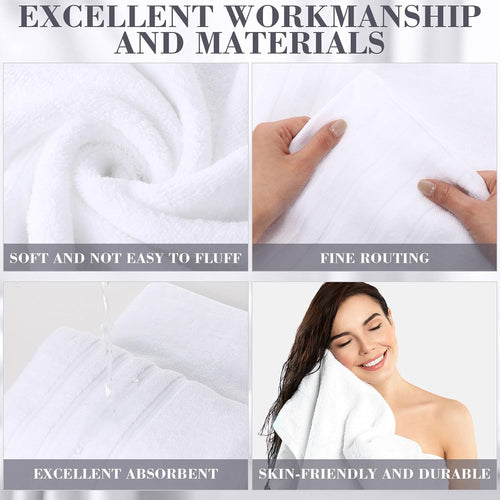 Luxurious Soft White Bath Towels Egyptian Cotton 600GSM Hotel Grade 70 X 130 cm - Towelsbay