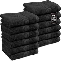 12x Face Cloths Flannels 100% Egyptian Cotton Washcloth Hotel Quality Towels Set