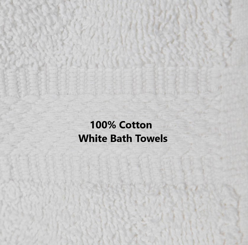 Box of 32 Luxury Soft White Bath Towels Egyptian Cotton 600GSM Hotel Quality - Towelsbay