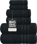 Egyptian Cotton 2 Face Cloths, 2 Hand Towels, 2 Bath Towels - 6 Piece 700GSM Towel Bale