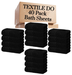 40 Pieces Bath Sheets Large Bulk Towels Set 75cm X 150 cm Bath Towels - Towelsbay