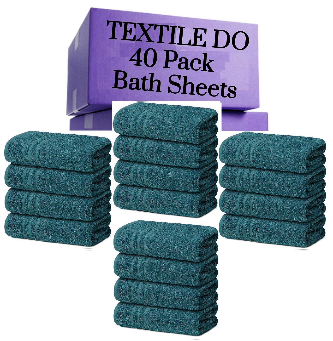 40 Pieces Bath Sheets Large Bulk Towels Set 75cm X 150 cm Bath Towels - Towelsbay