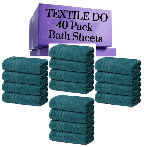 40 Pieces Bath Sheets Large Bulk Towels Set 75cm X 150 cm Bath Towels - Towelsbay