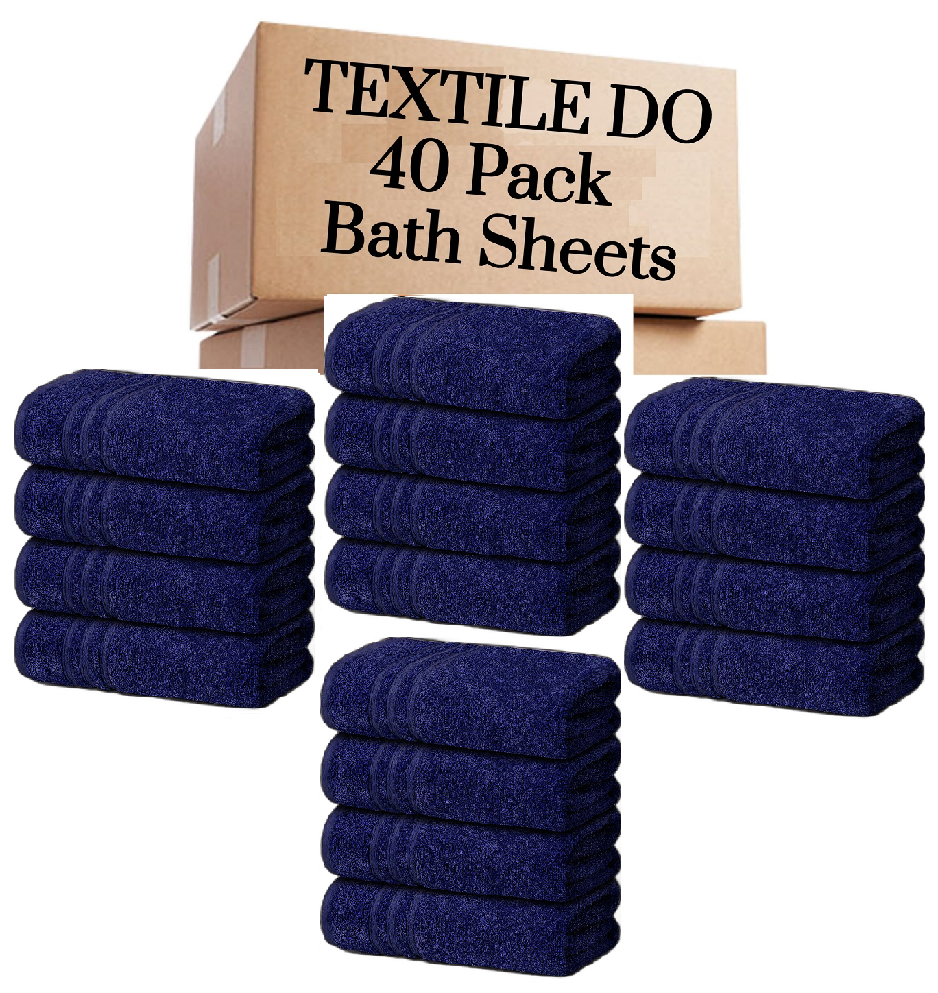 40 Pieces Bath Sheets Large Bulk Towels Set 75cm X 150 cm Bath Towels - Towelsbay