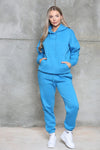 Women's Ruched Sleeve Lounge Wear Tracksuit Set with Oversized Hoodie - Towelsbay