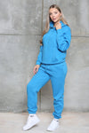 Women's Ruched Sleeve Lounge Wear Tracksuit Set with Oversized Hoodie - Towelsbay