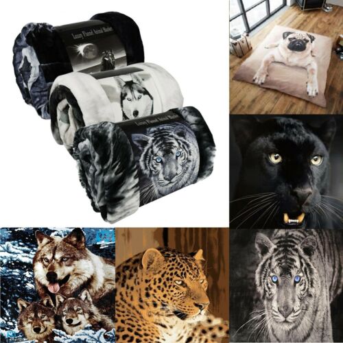 3D Animal Print Effected Mink Faux Fur Throw Fleece Blanket Soft Bed Sofa Couch Plush - Towelsbay