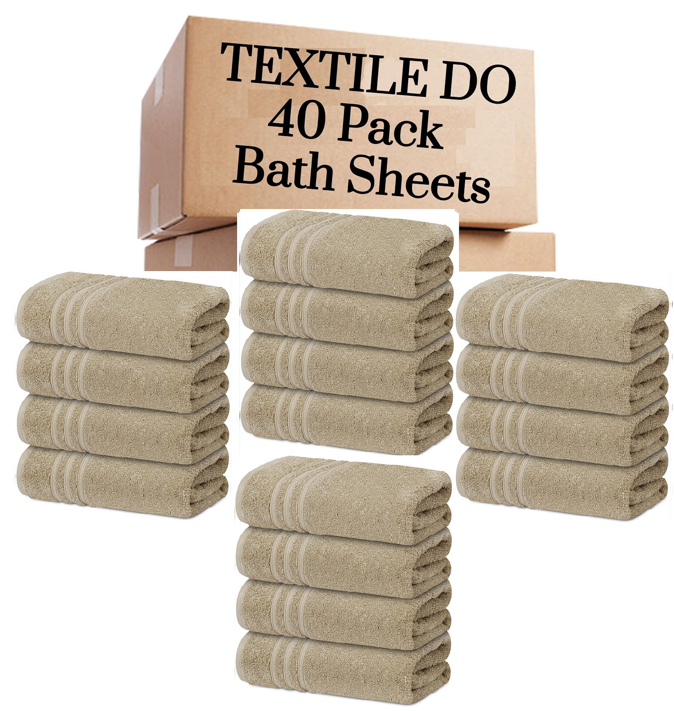 40 Pieces Bath Sheets Large Bulk Towels Set 75cm X 150 cm Bath Towels - Towelsbay