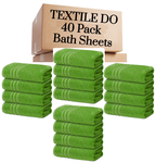 40 Pieces Bath Sheets Large Bulk Towels Set 75cm X 150 cm Bath Towels - Towelsbay