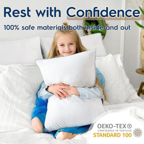 2 X White Memory Foam Pillows Soft Fluffy Hotel Quality Pillows - Towelsbay