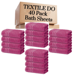 40 Pieces Bath Sheets Large Bulk Towels Set 75cm X 150 cm Bath Towels - Towelsbay