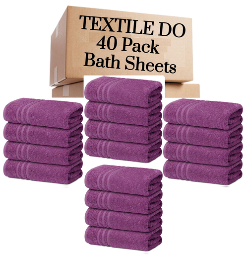 40 Pieces Bath Sheets Large Bulk Towels Set 75cm X 150 cm Bath Towels - Towelsbay