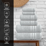 Egyptian Cotton 2 Face Cloths, 2 Hand Towels, 2 Bath Towels - 6 Piece 700GSM Towel Bale