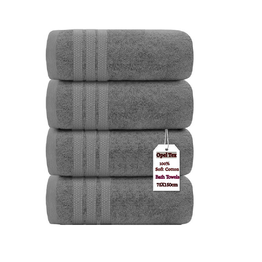 Pack of 4 Extra Large Jumbo Bath Sheets Towels 100% Egyptian Cotton 75 x 150 cm Towelsworld