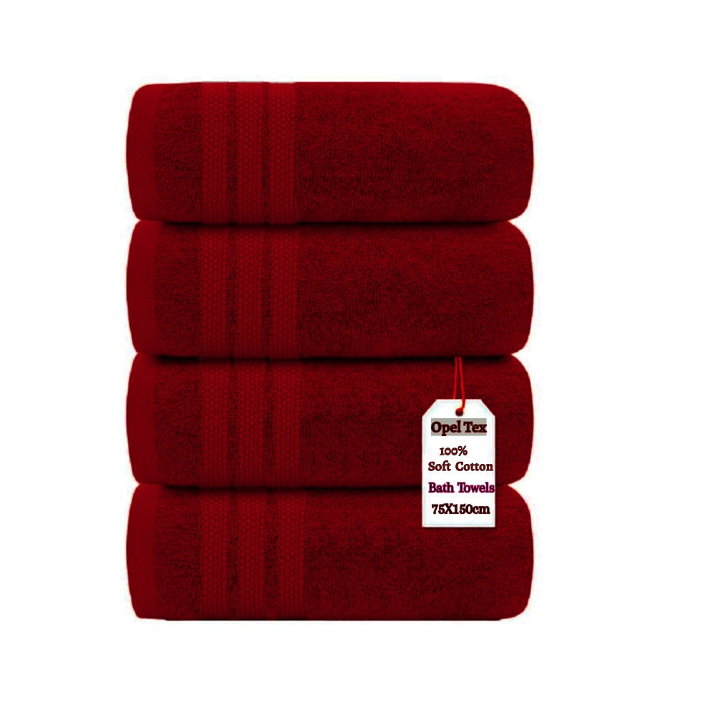 Pack of 4 Extra Large Jumbo Bath Sheets Towels 100% Egyptian Cotton 75 x 150 cm Towelsworld