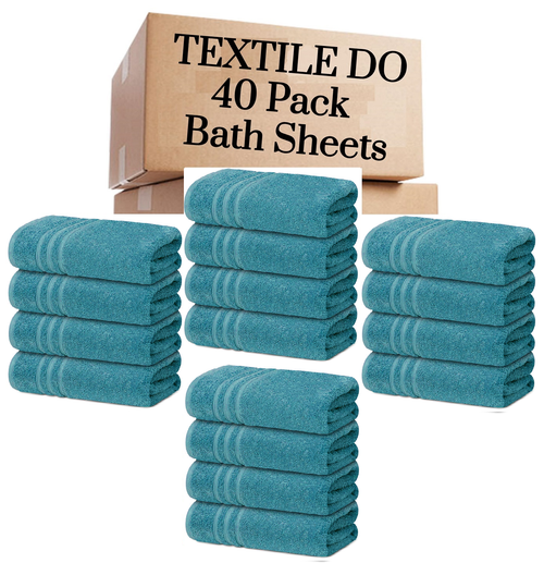 40 Pieces Bath Sheets Large Bulk Towels Set 75cm X 150 cm Bath Towels - Towelsbay