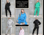 Women's Ruched Sleeve Lounge Wear Tracksuit Set with Oversized Hoodie - Towelsbay