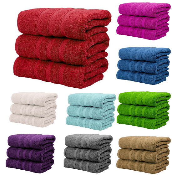 Pack of 3 Hand Towel 100% Egyptian Cotton Super Soft 3X Fingertip Towels 50x80cm - Towelsbay