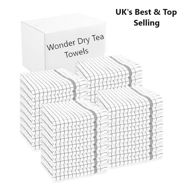 Box of 320 Luxury Wonder Dry Kitchen Cleaning Cloths Tea towels - Towelsbay