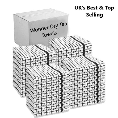 Box of 320 Luxury Wonder Dry Kitchen Cleaning Cloths Tea towels - Towelsbay