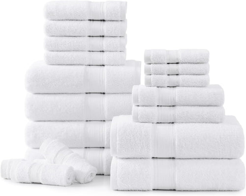 Luxury White 100% Egyptian Cotton Towels Super Soft Face Cloth - Hand Towels - Bath Sheet 500-GSM - Towelsbay