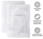 Luxury White 100% Egyptian Cotton Towels Super Soft Face Cloth - Hand Towels - Bath Sheet 500-GSM - Towelsbay