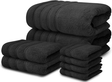 8 Piece Bale Set 100% Egyptian cotton Face Hand Big Bath Towels 600GSM - Towelsbay