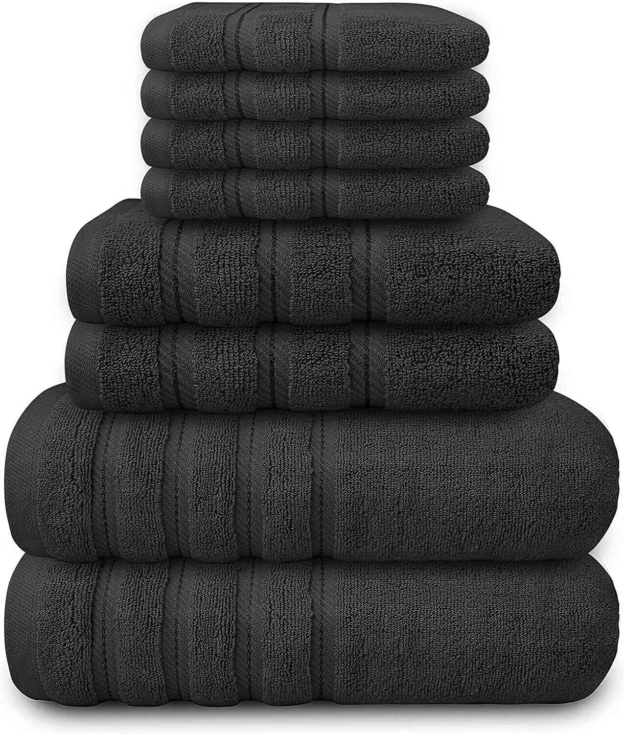 8 Piece Bale Set 100% Egyptian cotton Face Hand Big Bath Towels 600GSM - Towelsbay